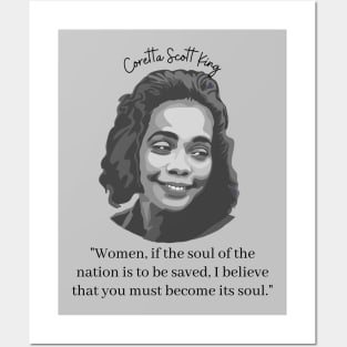 Coretta Scott King Portrait and Quote Posters and Art